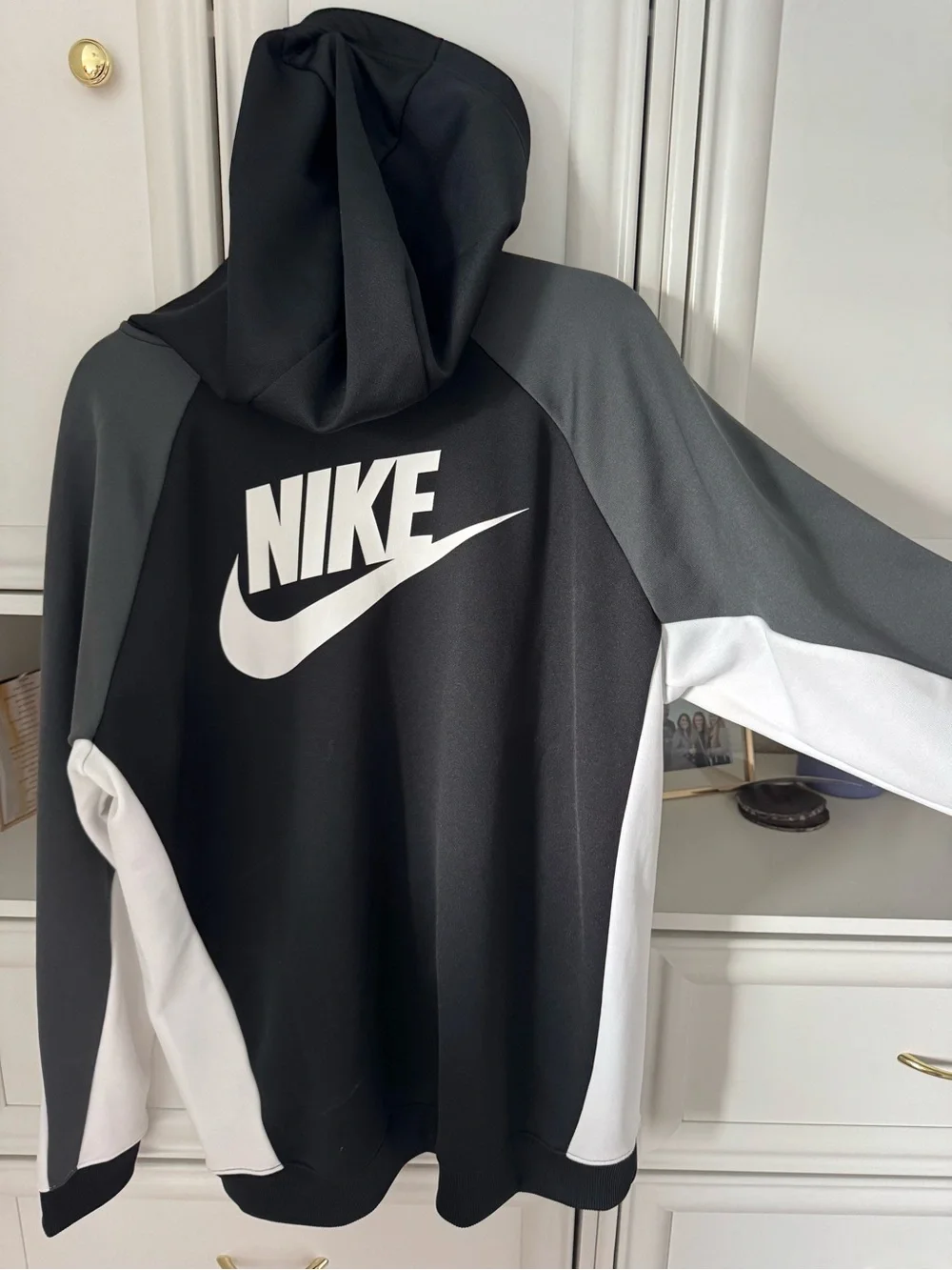 Nike Black Hoodie with White Logo Tag